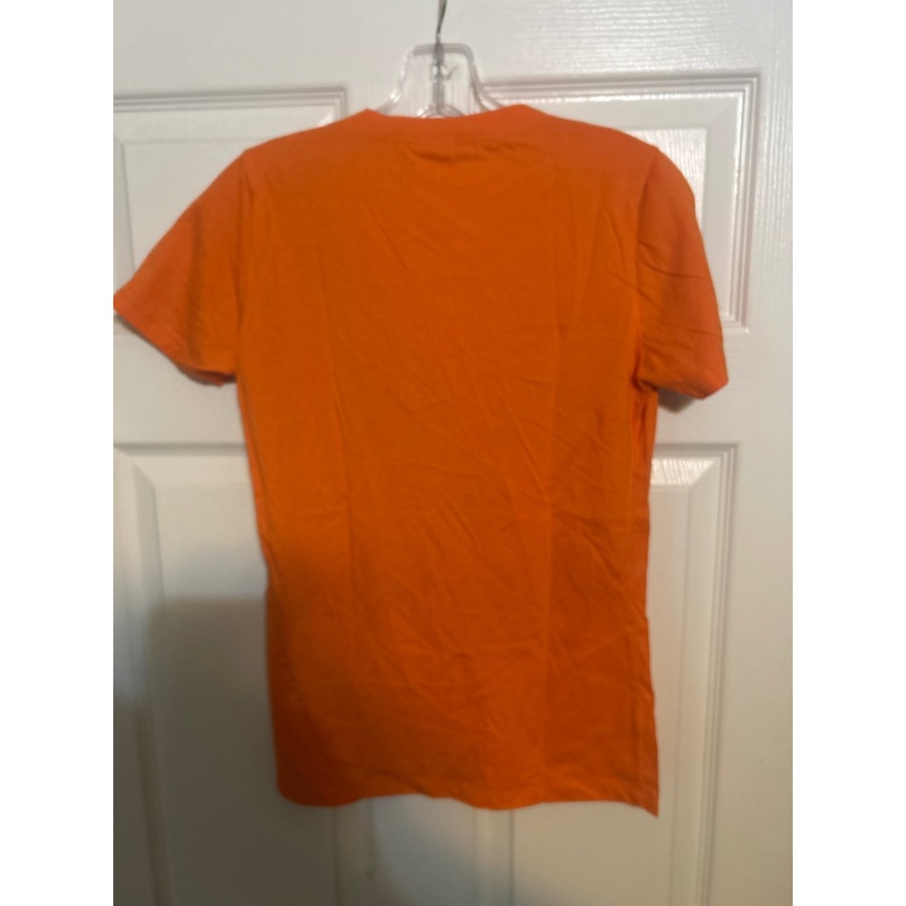 Spirit Halloween Jack O Lantern Pumpkin Face Orange V-Neck Graphic T-Shirt Small - Picture 3 of 3